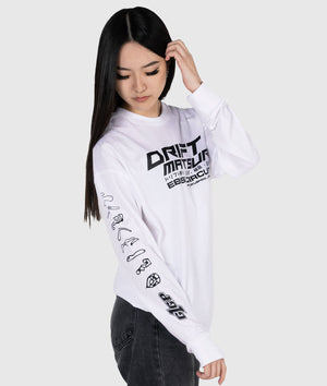 Womens Drift Matsuri Track Tee - White - Hardtuned