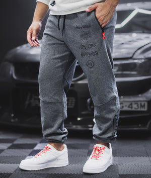 Clutch Kick P1 Fleece Track Pants - Charcoal - Hardtuned