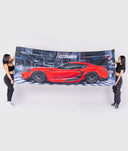Giant Toyota Supra MKV Red Garage Flag - Hardtuned