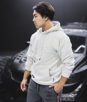 Hardtuned Embossed P1 Fleece Hoodie - White - Hardtuned