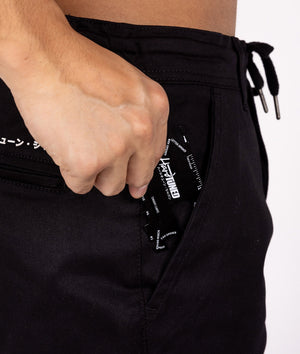 HardTuned Grid Cuffed Chinos - Black - Hardtuned