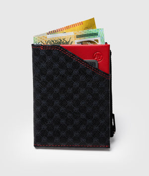 Higashi Monogram/Red Vertical Wallet - Hardtuned