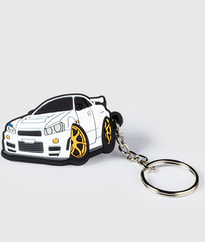 Nissan Skyline R34 GTR Rubber Keyring - Hardtuned