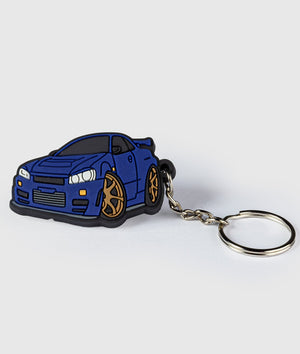 Nissan Skyline R34 GTR Rubber Keyring - Hardtuned