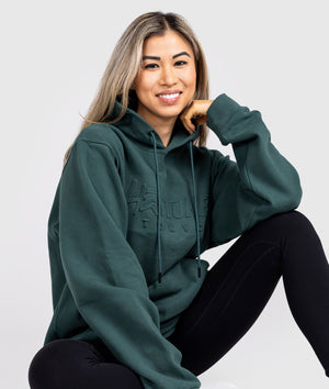 Women's Hardtuned Embossed P1 Fleece Hoodie - Green - Hardtuned